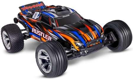Traxxas S.TRUCK RUSTLER HD 1:10 2WD EP RTR ORANGE BL-2s BRUSHLESS OHNE LadegerÃ¤t und OHNE Akku (RTR pronto all'uso)