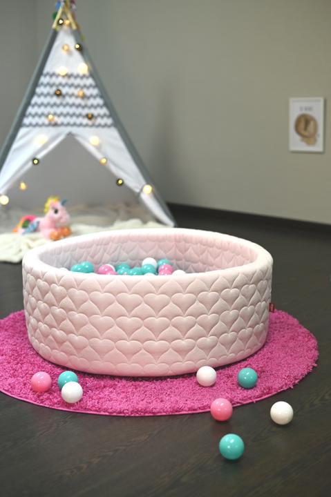 Image du produit Knorrtoys Bällebad soft - "Cosy heart rose" - 300 balls rose/creme/lightblue (ca. 6cm Durchmesser)