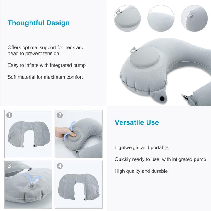 Image du produit Intirilife Coussin gonflable pour le cou (Coussins de voyage)