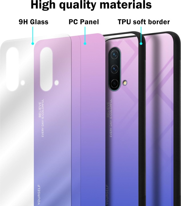 Productafbeelding Cadorabo TPU 2 Kleuren Glazen Hoesje (OnePlus Noord-CE 5G)