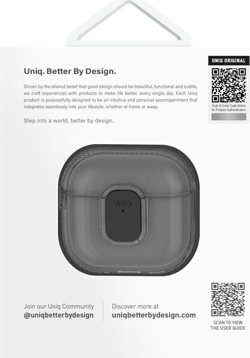 Image du produit Uniq Case Glase Pro for AirPods 4 Lock Case transparent (Manchon pour casque d'écoute)