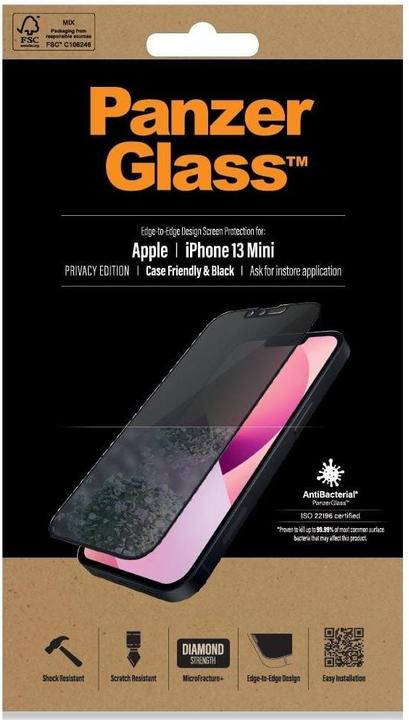 Produktbild PanzerGlass Privacy (1 Stück, Apple iPhone 13 mini)