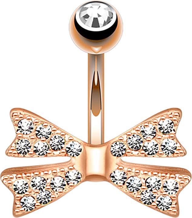 Immagine prodotto Star Piercing Papillon Banana oro rosa con cristalli (Ottone, Acciaio chirurgico 316L)