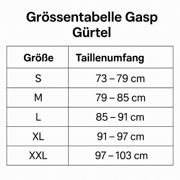 Nährwerte und Zutaten Gasp LTWT Trainings Gürtel Schwarz (S)
