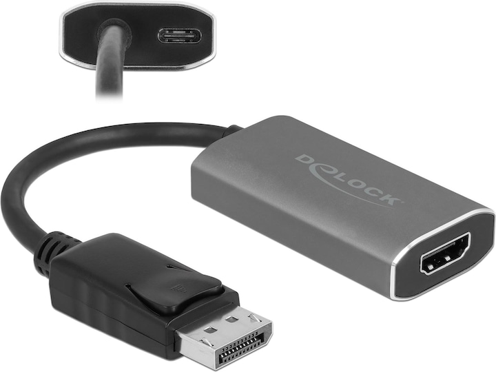 Delock Adattatore 8K 60Hz DisplayPort - HDMI-A (HDMI, 20 cm)