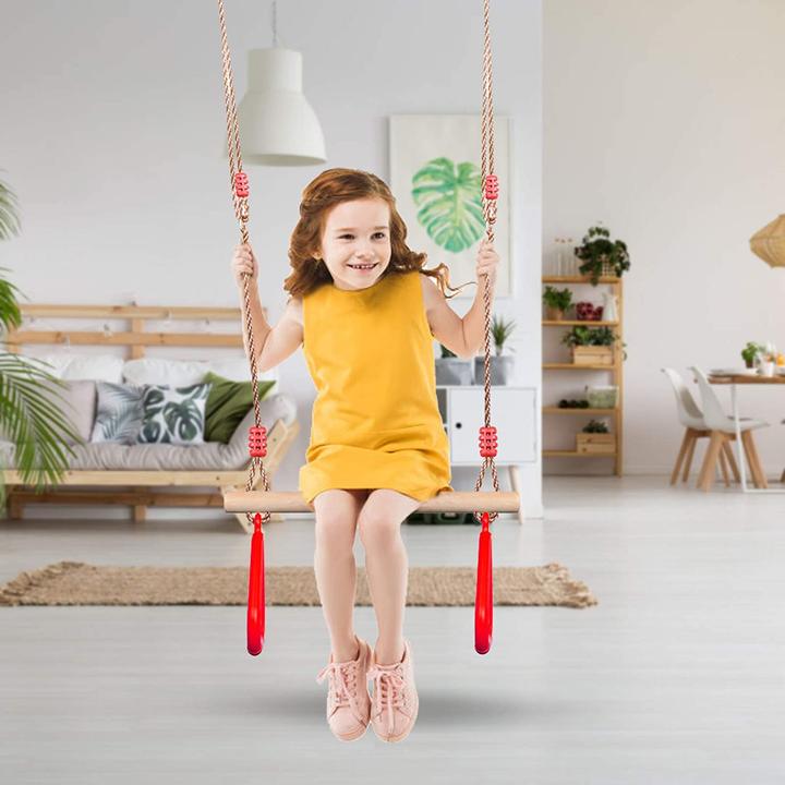 Produktbild Pellor Multifunktions Kinderholz Trapeze Schaukel Rot