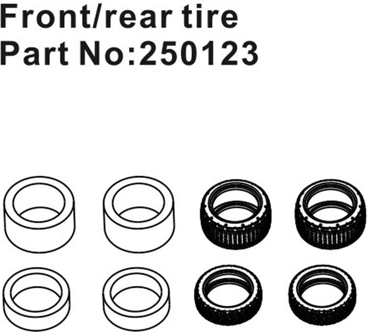 Actual product image Hobby Plus RC Front/Rear Tires (2)