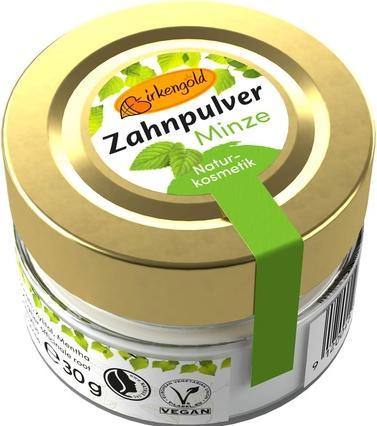 Produktbild Birkengold Zahnpulver Minze Glas