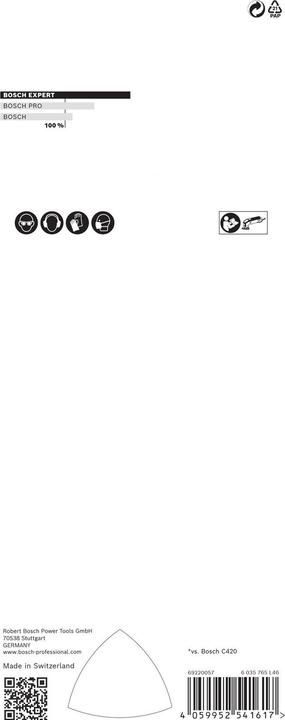 Image du produit Bosch Professional Zubehör Papier abrasif Expert C470 pour ponceuses Delta, 93 mm, G 40, 5 pièces (40)