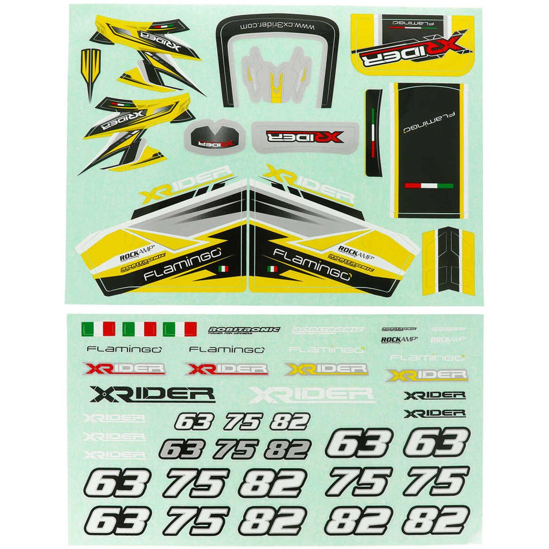 X-Rider Aufklebebogen gelb