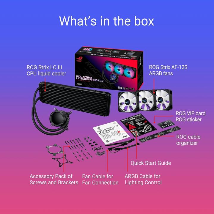 Actual product image ASUS ROG STRIX LC III 360 ARGB LCD (schwarz)