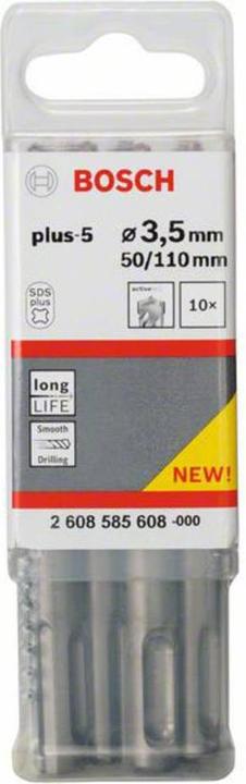 Actual product image Bosch Professional Zubehör Hammer drill SDS plus-5, 3.5 x 50 x 110 mm, pack of 10 (3.5 mm)