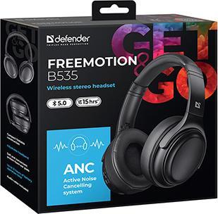 Actual product image Defender FreeMotion B535 headphones with microphone, black, 2.0, ANC, 40 mm driver type USB (ANC, Wireless)