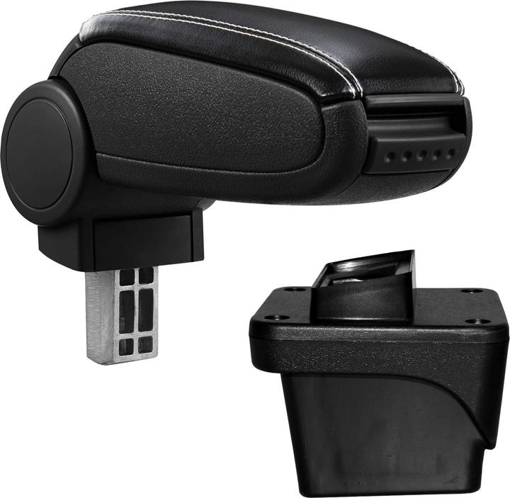 Image du produit Pro-Tec Accoudoir central VW Polo 6 avec compartiment de rangement Similicuir noir avec coutures blanches