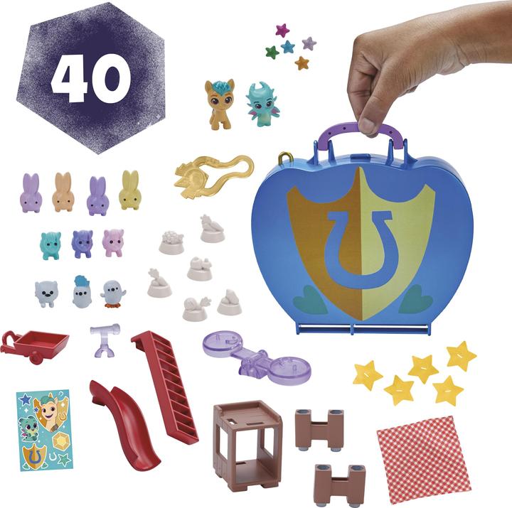 Actual product image My Little Pony Mini World Magic Animal Corner Mini Play World, Play Set to Build Your Own with Hitch Trai