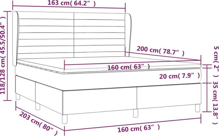 Actual product image vidaXL Boxspringbett (160 x 200 cm)