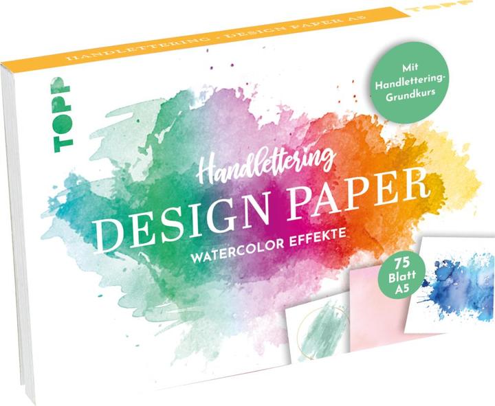 Handlettering Design Paper Block Watercolor-Effekte