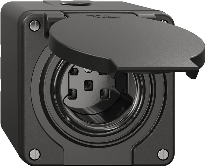 Produktbild Feller Steckdose Typ 25 nass IP55/21 schwarz