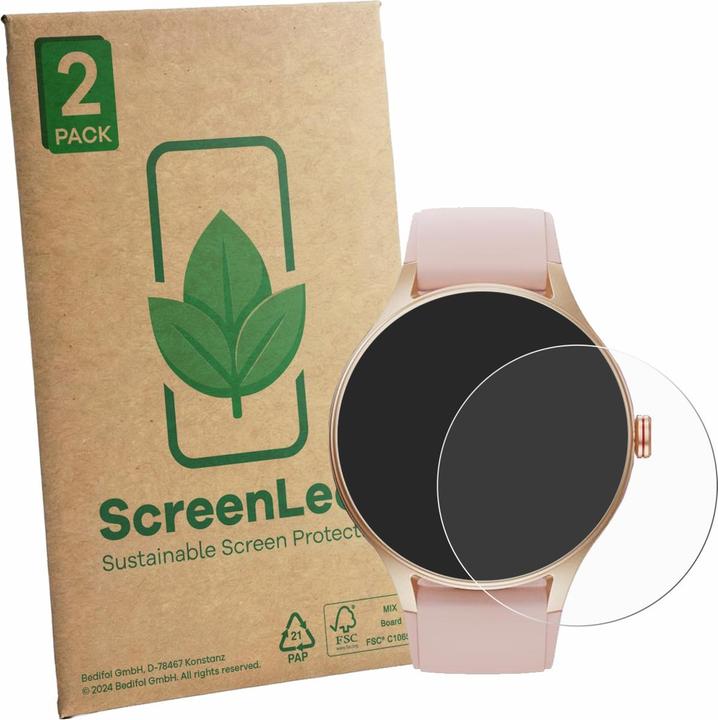 Produktbild ScreenLeaf Schutzfolie für Woneligo Smartwatch 1.57" nachhaltiger Displayschutz Display Schutz Folie Klar