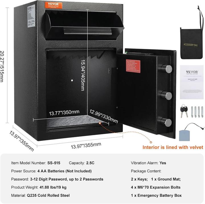 Actual product image Vevor Depository Safe with Drop Slot and Electronic Keypad