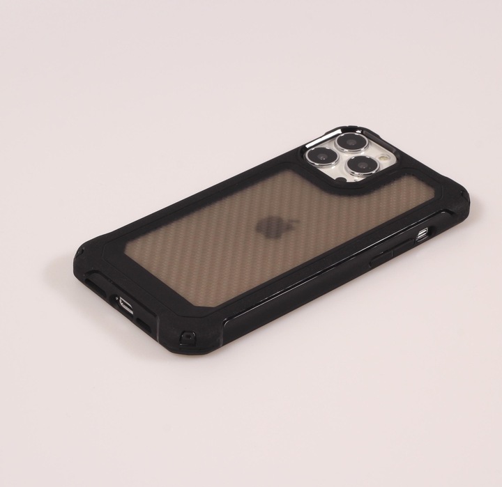 Image du produit PhoneLook Coque Cover Military Élite avec dos en carbone semi-transparent (Apple iPhone 13 Pro)