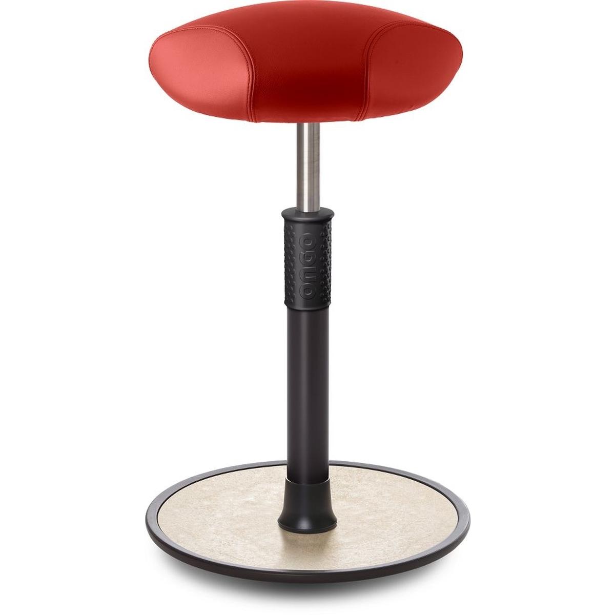 Ongo, Bürostuhl, Sitz- Stehhocker Free Tall Triangel Boxmark Leder Rot schwarz /cremeweiss