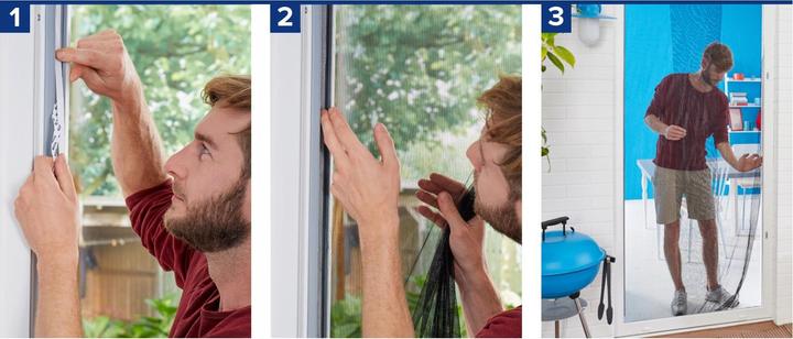 Produktbild tesa Insektenschutz STANDARD für Fenster, mit Klettband, ohne Bohren (65 x 220 cm)