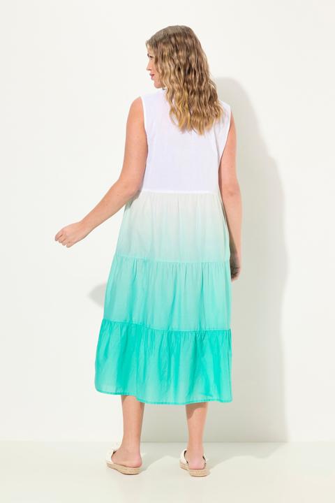 Immagine prodotto Ulla Popken Abito midi smanicato con gradiente di colore e scollatura a tunica (46, 48)