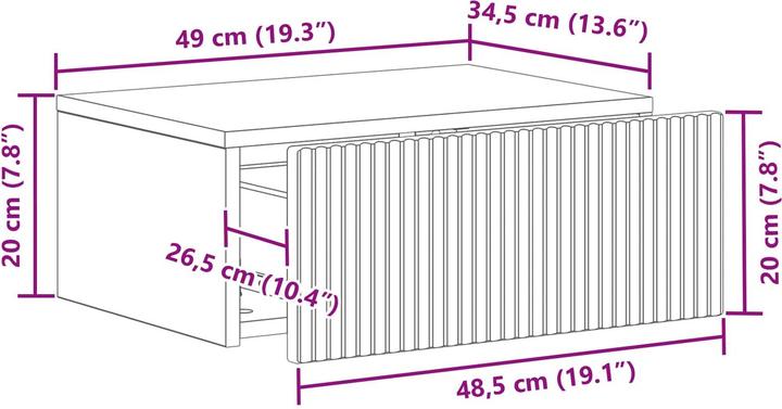Produktbild vidaXL Wandaufbewahrung (34.50 x 49 x 20 cm)