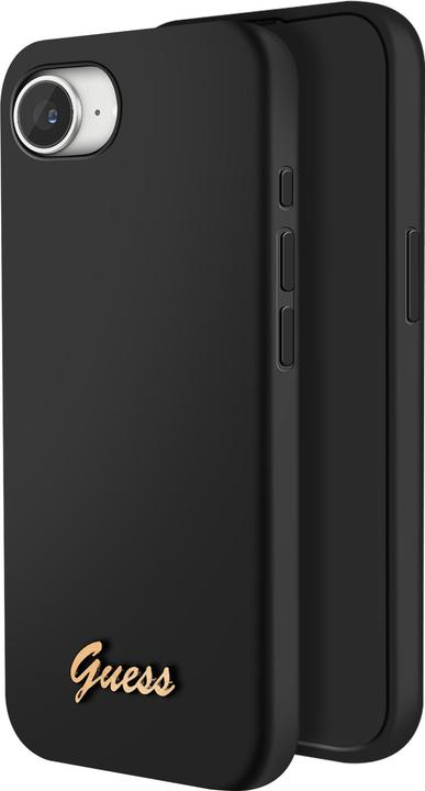 Immagine prodotto Guess - Silicone Script Metal Logo (GUHMPSE4SMBSLK) - iPhone 16e - Black (Apple iPhone 16e, Apple iPhone 17e)