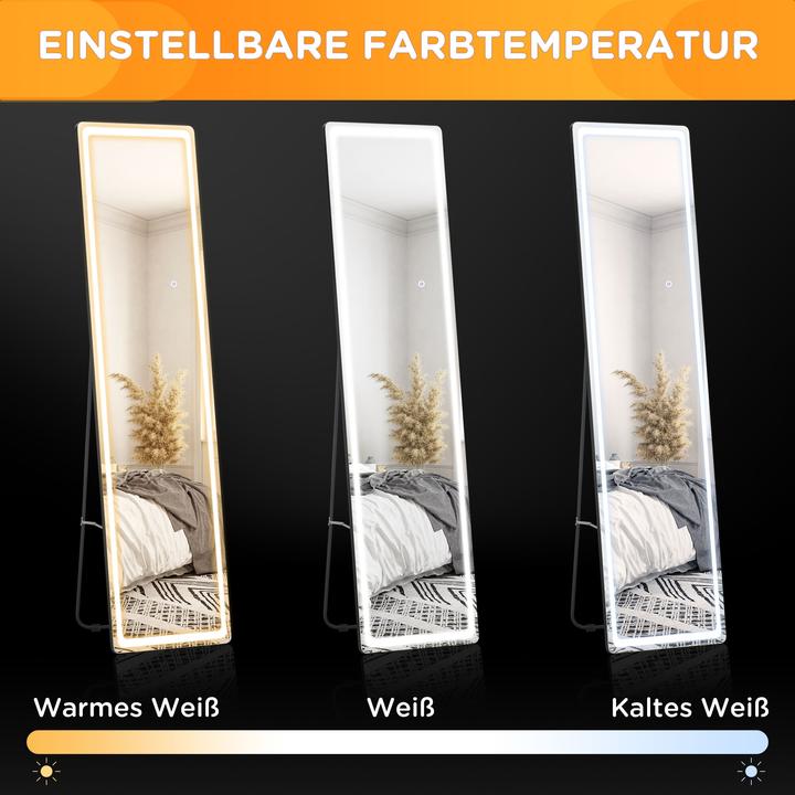 Produktbild Homcom Ankleidespiegel mit LED-Beleuchtung (40 x 51 x 156.5 cm)