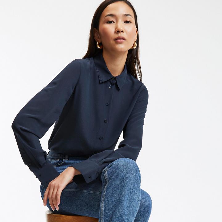 Actual product image La Redoute Collections Silk blouse with long sleeves (34)