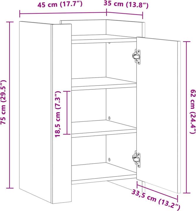 Immagine prodotto VidaXL Credenza (45 x 35 x 75 cm)