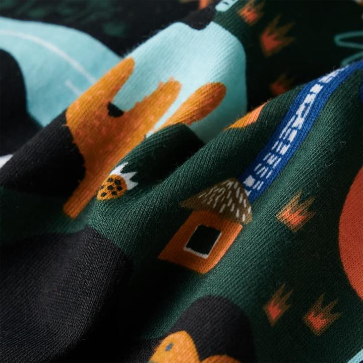 Image du produit VidaXL Pyjama enfant manches longues Vert foncé 128,Matériel (128)