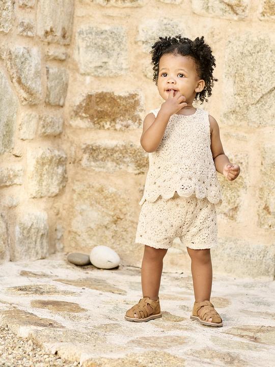 Actual product image Vertbaudet Mädchen Baby-Set: Top & Shorts aus Makramee (68)