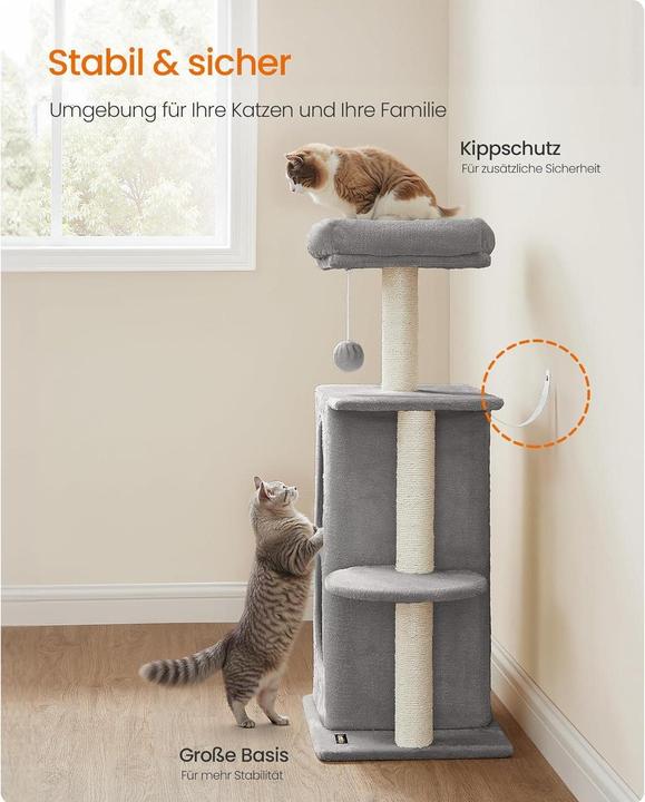 Immagine prodotto Feandrea Graffiatoio (101 cm, Bianco, Grigio, Grigio chiaro, Nero, Tortora)