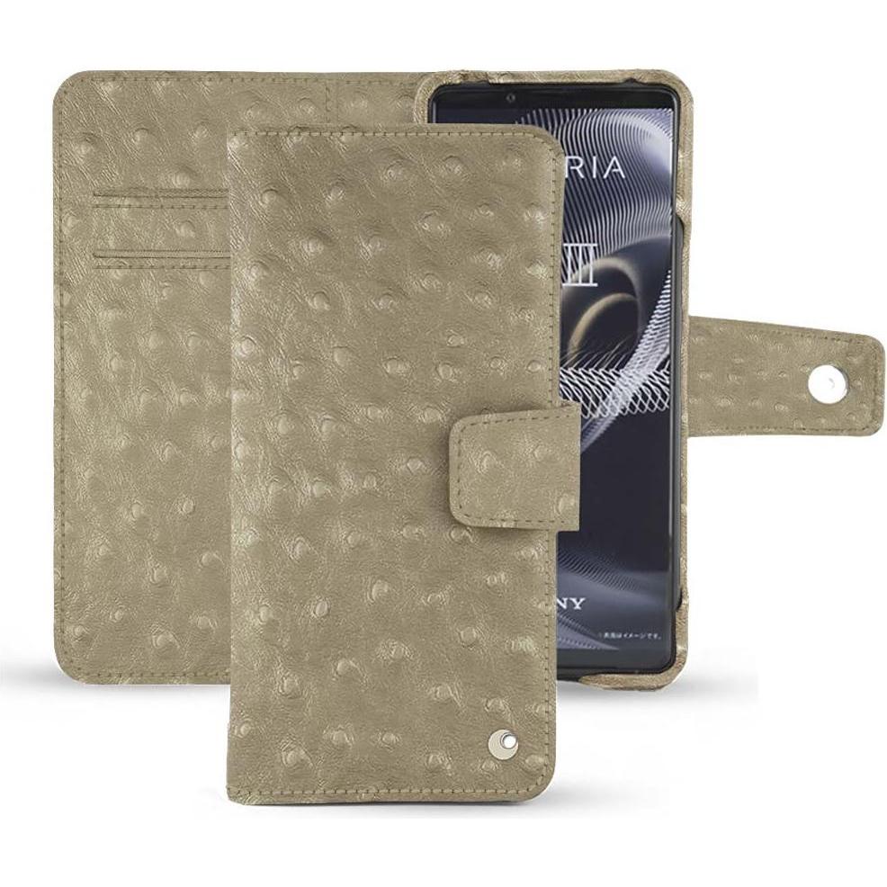 Thumbnail - Noreve Lederschutzhülle Wallet (Sony Xperia 5 III), Smartphone Hülle, Beige