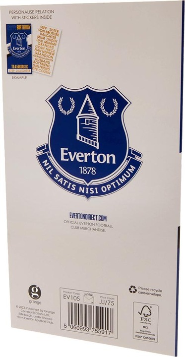 Actual product image Everton FC Personalised Birthday Card With Stickers (1 pcs.)