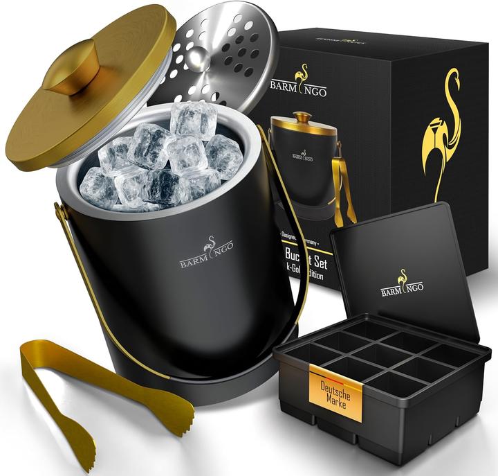 Barmingo Eiswürfelbehälter mit Deckel und Zange