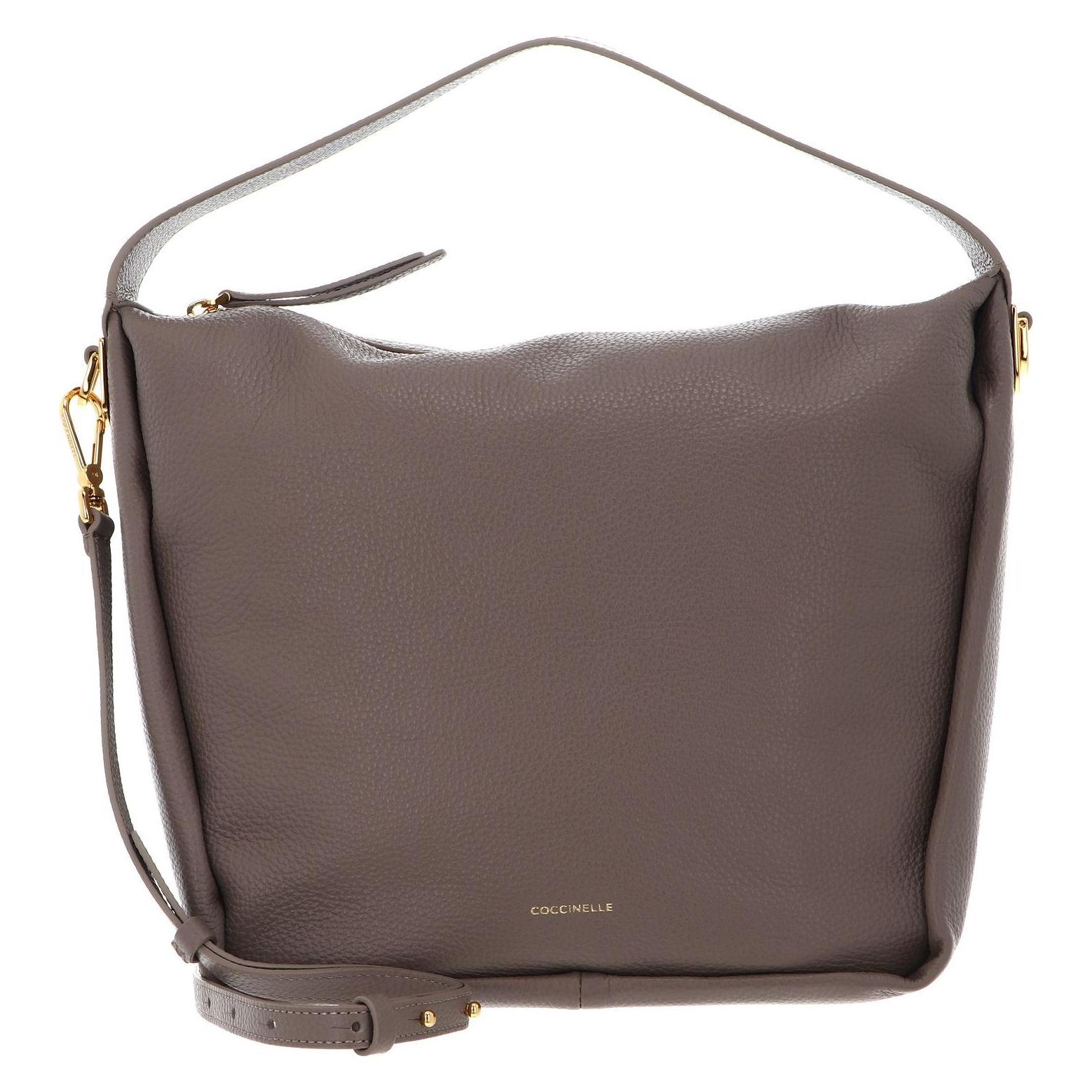 Coccinelle, Damen, Handtasche, Dorian Shoulder Bag Grained Leather, Braun