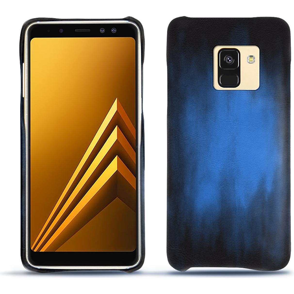 Noreve Lederschutzhülle (Samsung Galaxy A8+), Smartphone Hülle, Blau