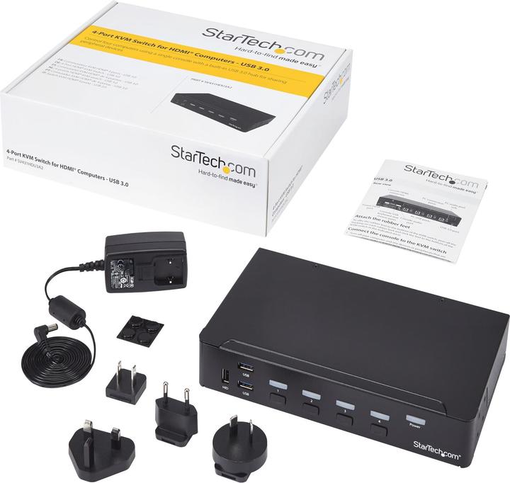 Produktbild StarTech 4 Port HDMI KVM Switch - HDMI KVM Umschalter mit USB 3.0 Hub - 1080p
