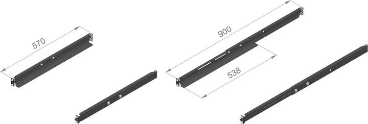 Actual product image Enoc 19 inch support rails SS 80-S-S