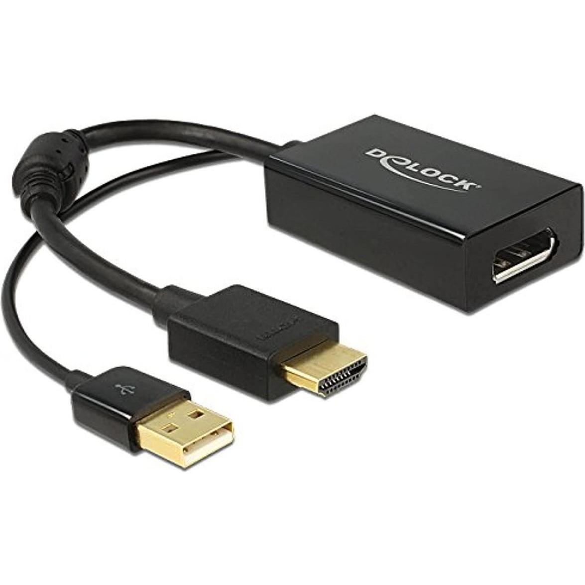 Delock Hdmi Zu (Dp, 24.50 Cm), Adattatore Dati + Video, Nero