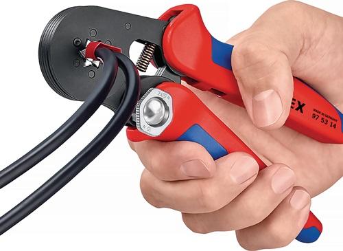 Productafbeelding Knipex Zelfinstellende krimptang voor adereindhulzen met zijaansluiting 97 53 14 (180 mm)