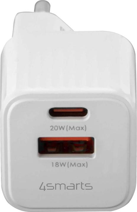 Image du produit 4smarts Chargeur secteur VoltPlug Duos Mini PD 20W et câble USB-C 1,5m blanc (20 W, 2 ports)