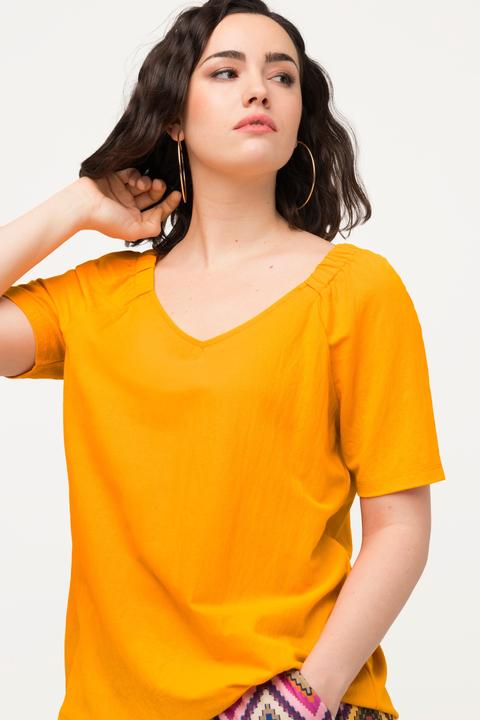 Actual product image Ulla Popken Ruffle Detail V-Neck Blouse (46, 48)