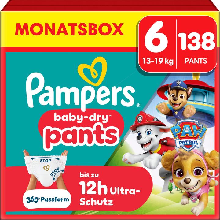 Actual product image Pampers Baby-Dry Pants Paw Patrol (Size 6, Monthly box, 138 pcs.)