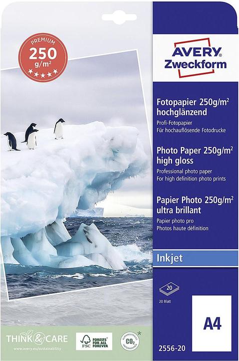 Produktbild Avery Premium Inkjet Fotopapier A4 (250 g/m², A4, 20 Stk.)