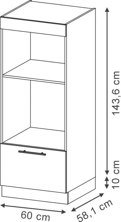 Produktbild Vicco Mikrowellenschrank Fame-Line (60 x 58.10 x 153.60 cm)
